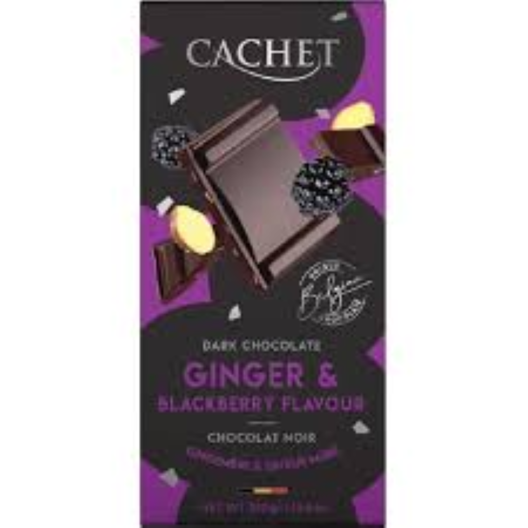 CACHET DARK CHOC W/BLACKBERRY &GINGER 100G